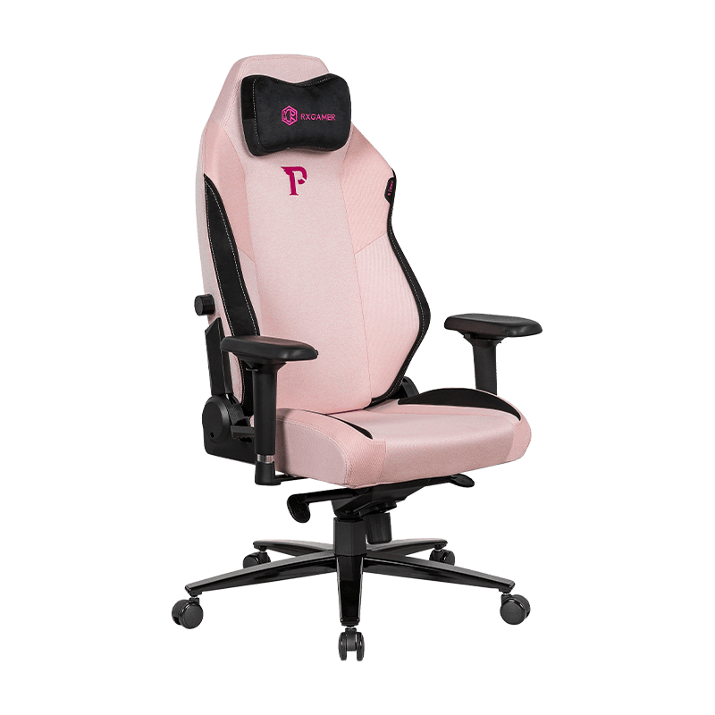 RXGAMER RX-2070-1R-B Moderne pink mesh åndbar med fodpedaler Hjemmecomputer gaming stol
